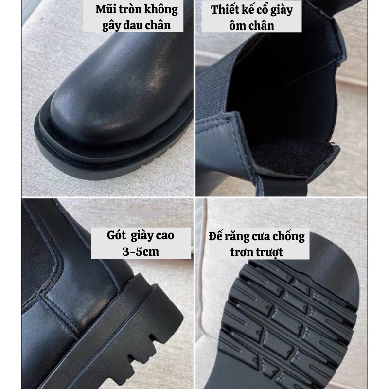Giày Bốt Nữ Boot Nữ Cổ Cao Martin Đế Dày Da Mềm Ôm Chân BOOTNUMINA