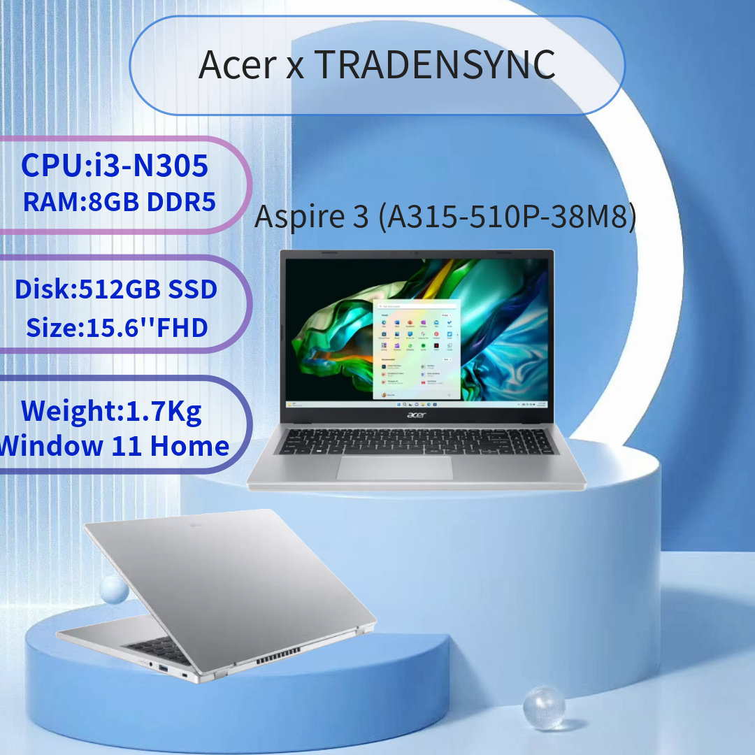 Acer Aspire 3 Intel Core i3-N305/ 15.6 FHD/ 8 GB LPDDR5 Memory