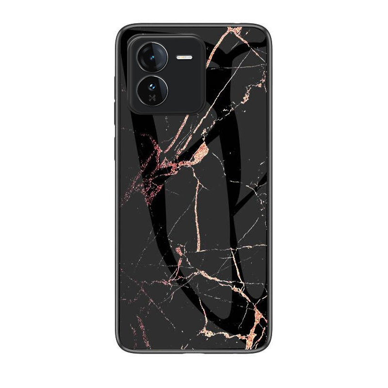 For VIVO IQOO Z9 Z9X Case Fashion Marble Tempered Glass Protector Soft Frame Silicon For VIVO iqoo Z9X Z9 Back cover Phone Cases.