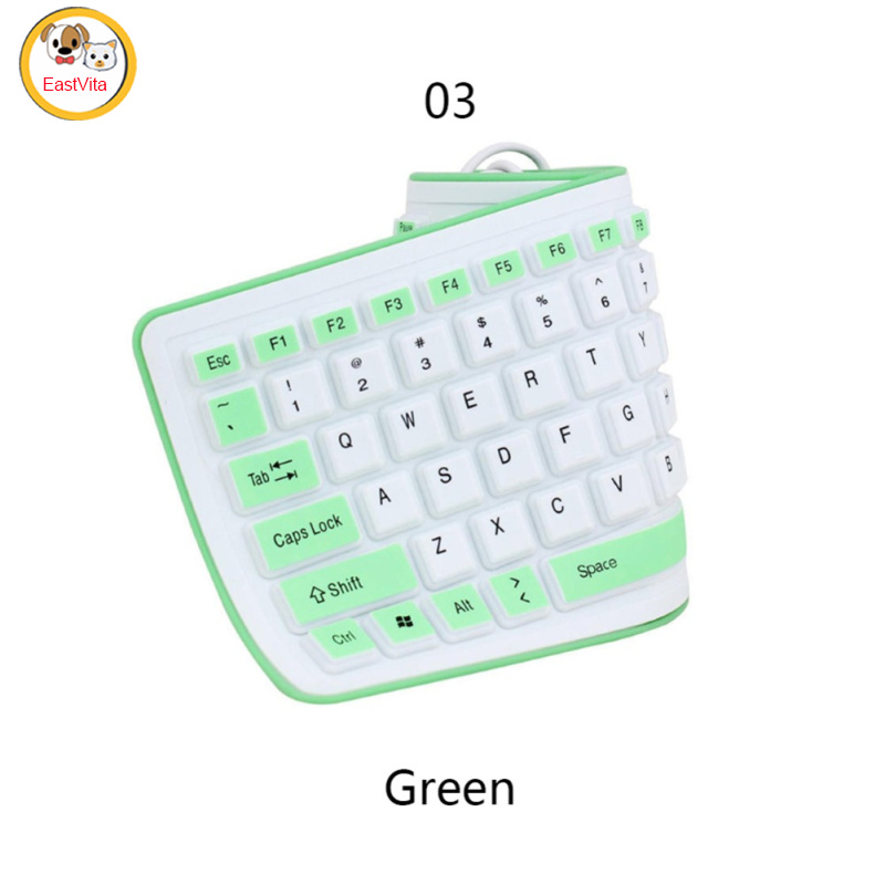 Portable Silent Foldable Silicone Keyboard Usb Flexible Soft Waterproof Roll Up Keyboard For Pc Laptop