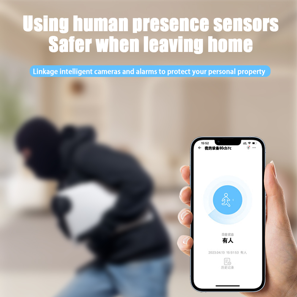 E Life Smart Store EWelink Zigbee Human Presence Sensor 5.8G Millimeter Wave Radar Detector Motion Sensor For Home Automation Multi-target Detection High-precision Detection Human Body Sensor