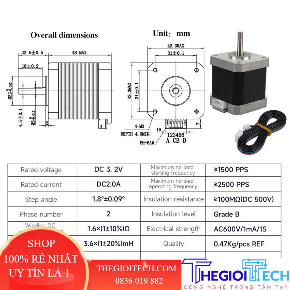 Động cơ bước - Step motor 42 x 60 mới KINGROON