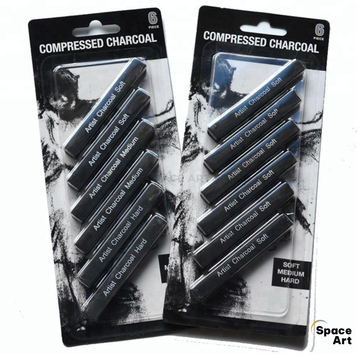[Space Art Store] Than vuông, Than thỏi, củi Compressed Charcoal Artist 6 thanh (Soft, medium, hard)