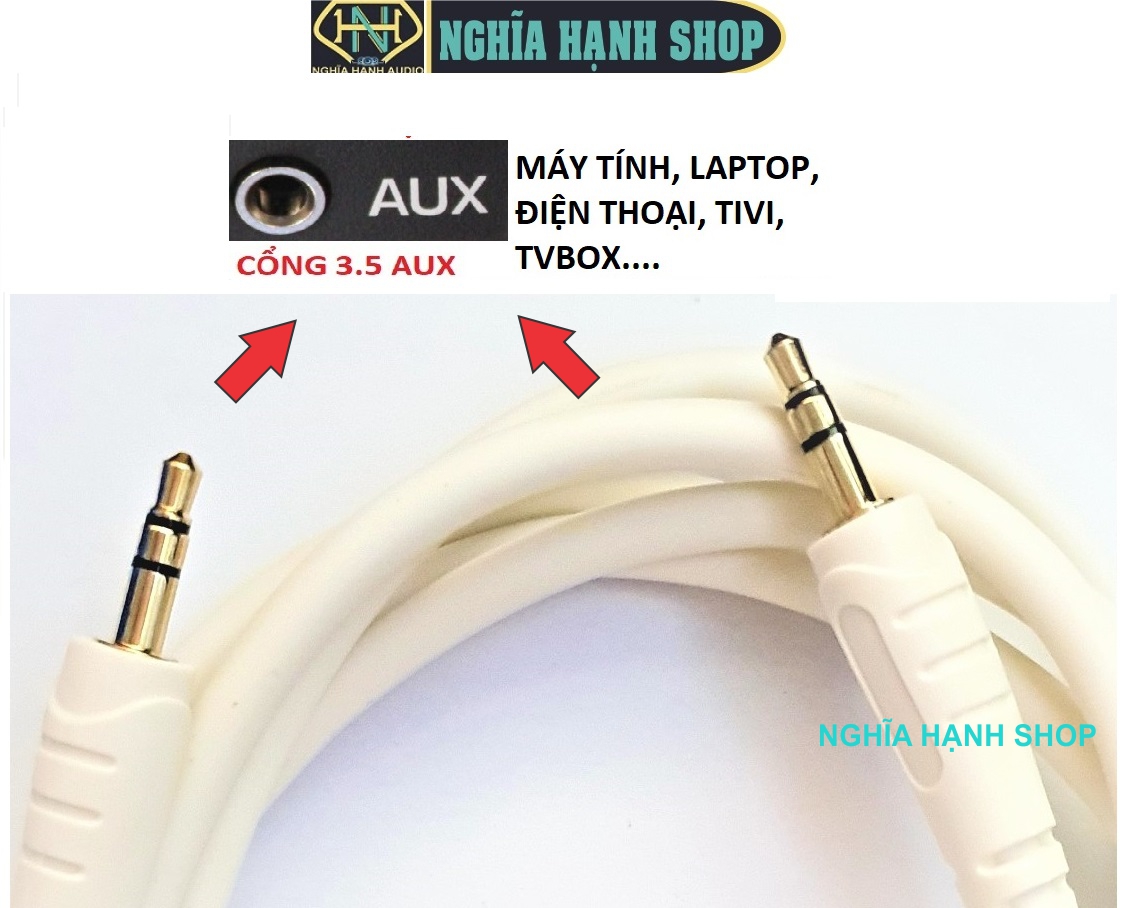 Dây Cáp loa 2 đầu Jack 3.5 dài 1.8M 3M 5M 10M (Dây loa 2 đầu 3.5)