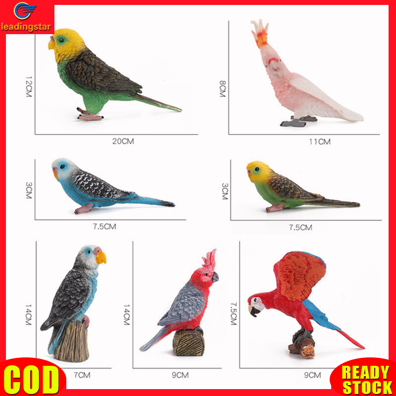 LeadingStar RC Authentic Simulation Bird Action Figures Parrot Macaws Budgerigar Lifelike Animals Model Kids Cognition Toys For Gifts