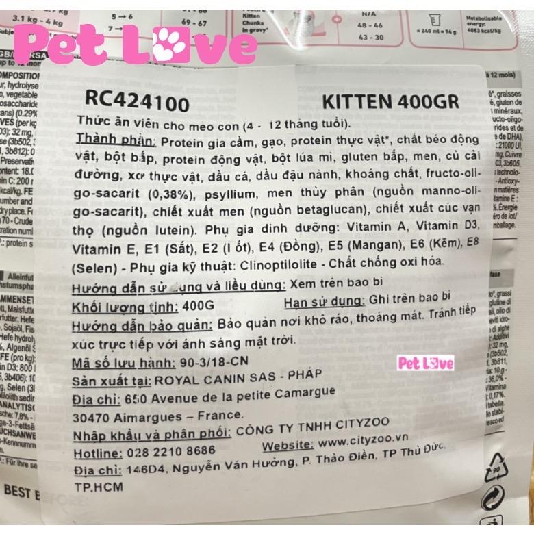 Thức ăn hạt Royal Canin cho mèo con (Kitten, gói 400g)