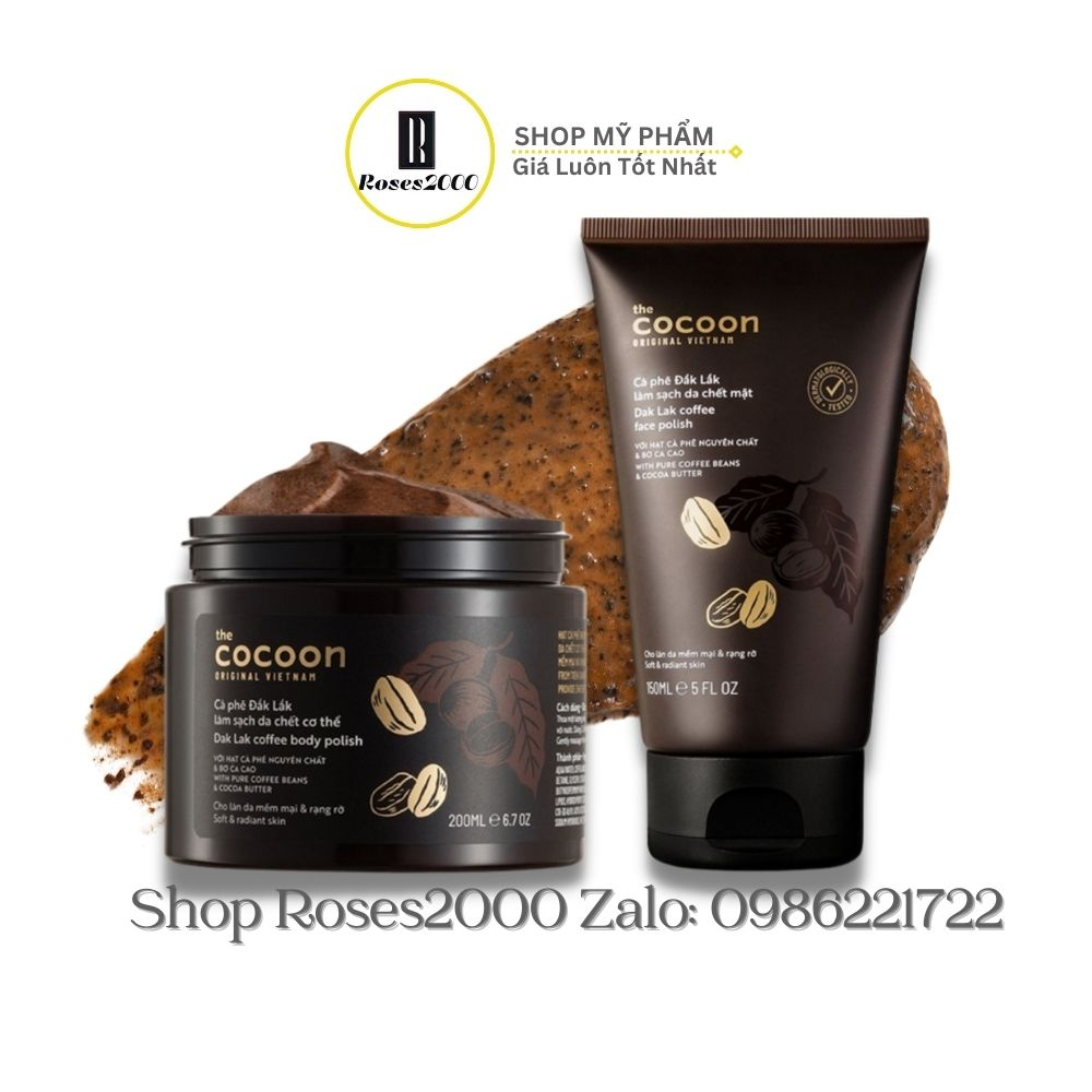 Tẩy Kì Cà phê Đắk lắk làm sạch da chết COCOON hũ - típ (Dak lak coffee body polish)