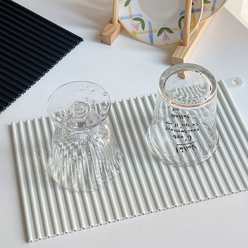 Silicone khô thảm cống Mat Bộ đồ ăn nhà bếp Khay Ráo Nước worktop placemat cho Lót đĩa bàn ăn phụ kiện nhà bếp