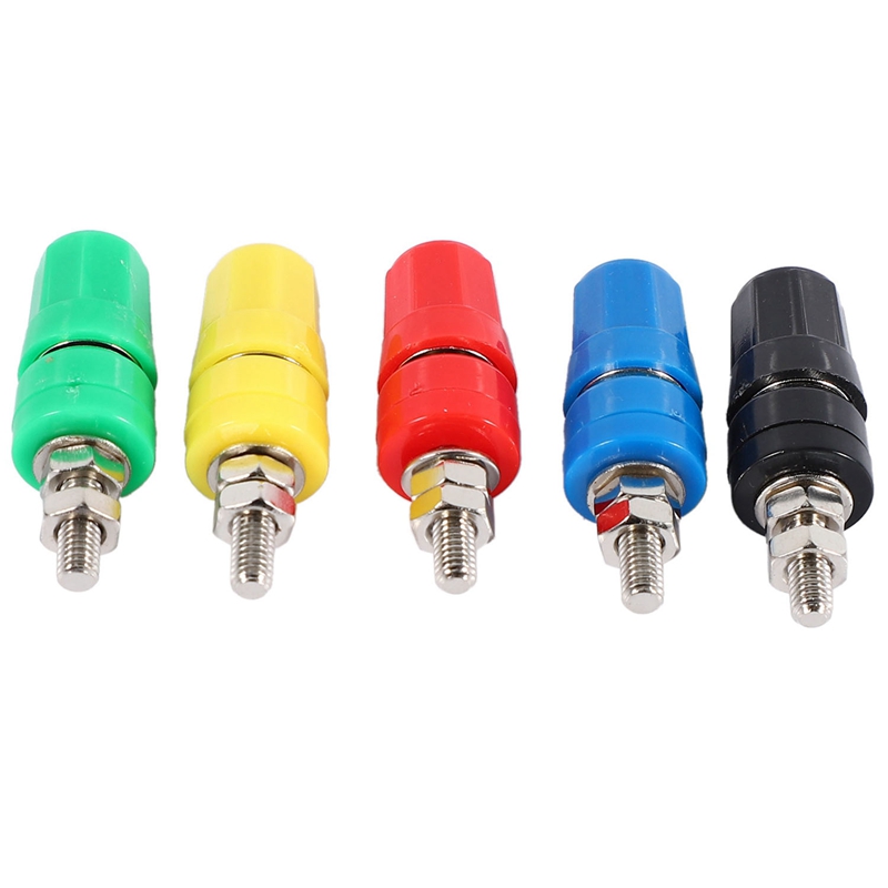 5Pcs M4X36 Pure Copper Terminal 4Mm Banana Jack Socket 20A Binding Post Banana Plug Connector