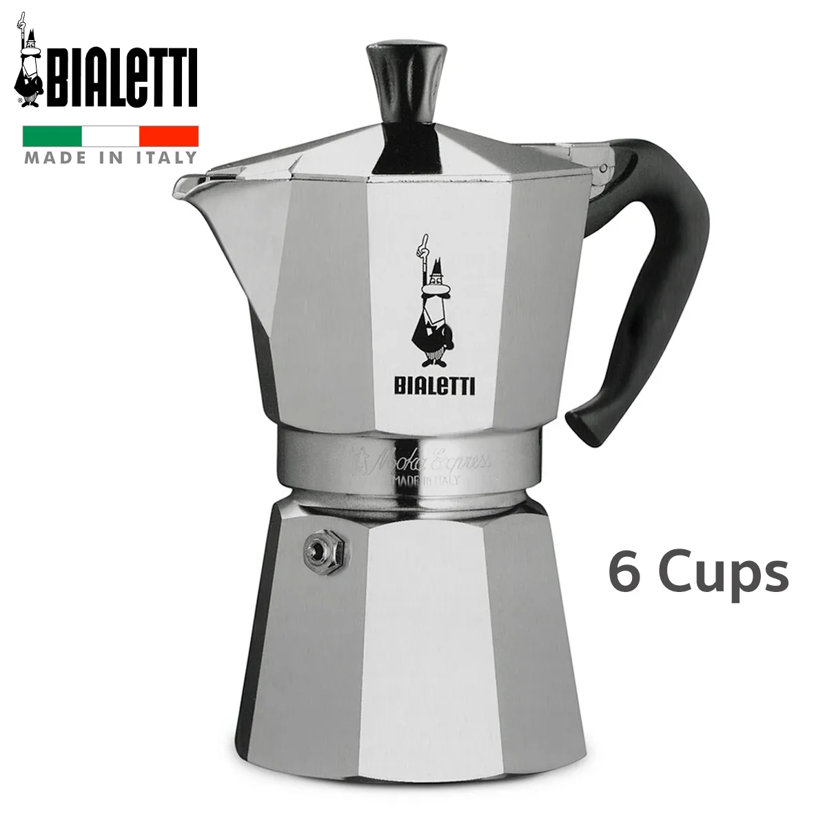 Bialetti หม้อต้มกาแฟ moka pot ขนาด 6 Cup รุ่น moka Express (Sliver)