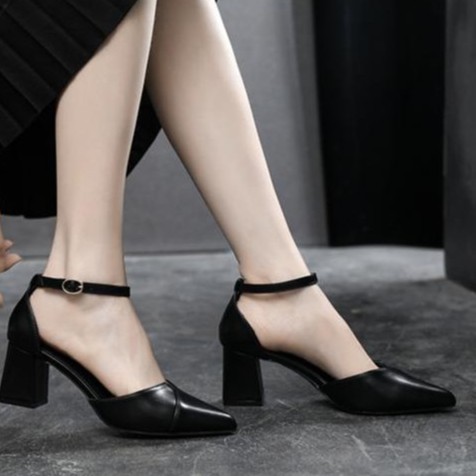Giày Mũi Nhọn Hở Gót Cao 5cm mã LCC26