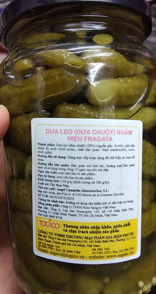 Dưa chuột ngâm Fragata 345g
