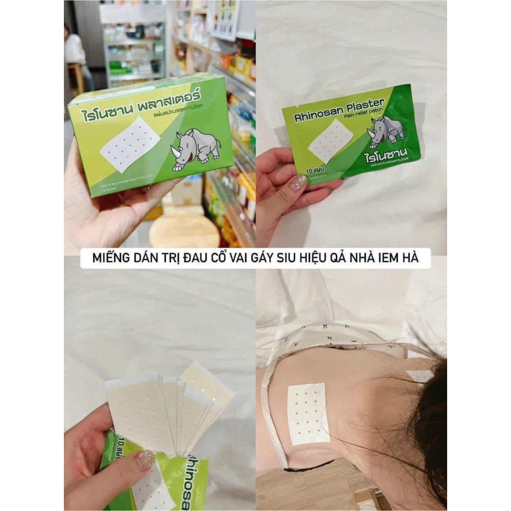 [Chính Hãng] Combo 2 Gói Miếng Dán Rhinosan Plaster Thái lan (1 Gói 10 Miếng)