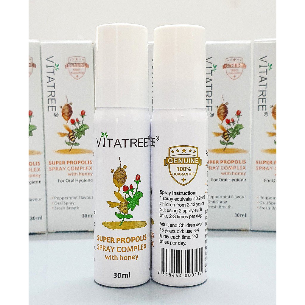 Chai Xịt Keo Ong Vitatree Super Propolis With Manuka Honey Của Úc