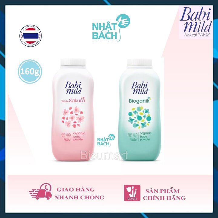 Phấn rôm cho bé Babi Mild Thái Lan phấn thơm cho trẻ sơ sinh 160g