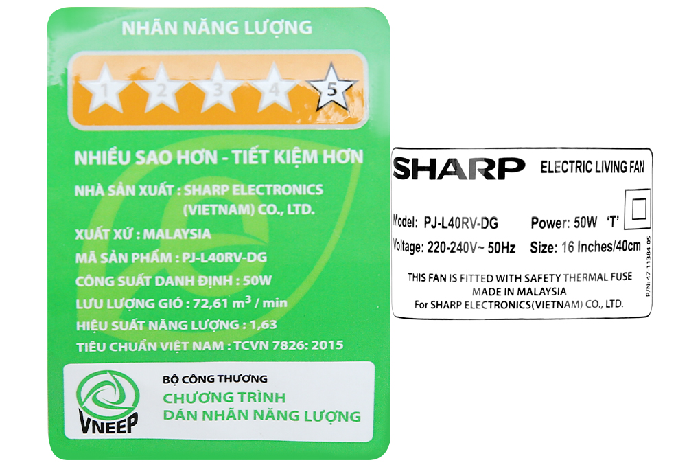 Quạt lửng Sharp có điều khiển PJ-L40RV-DG/WH