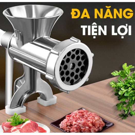 Máy xay thịt bằng tay inox( máy xay inox có cáng )