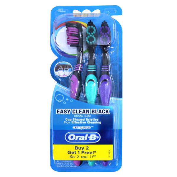 Bàn chải đánh răng Oral-B siêu mềm đen vỉ 1cây / vỉ 3 cây
