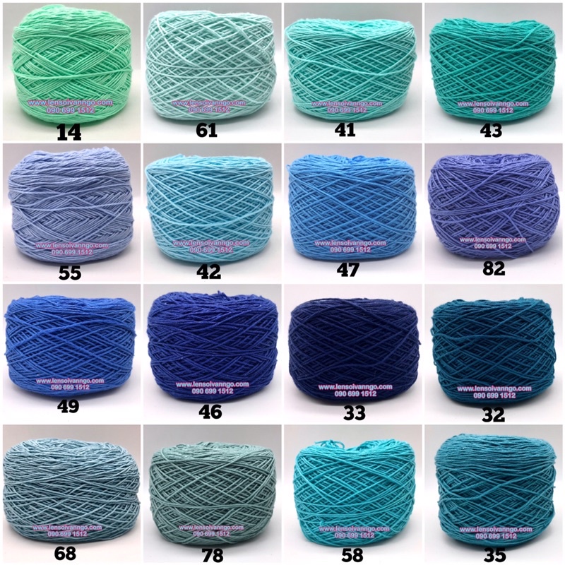 Sợi Cotton việt nam 1mm (Màu 57 ~ Màu 102) (cuộn 100gr)