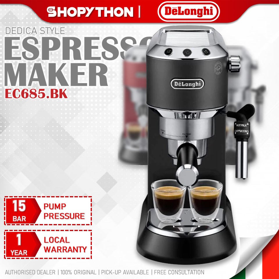 DeLonghi Dedica EC 685.BK ESE Pod Espresso Coffee Machine – Black