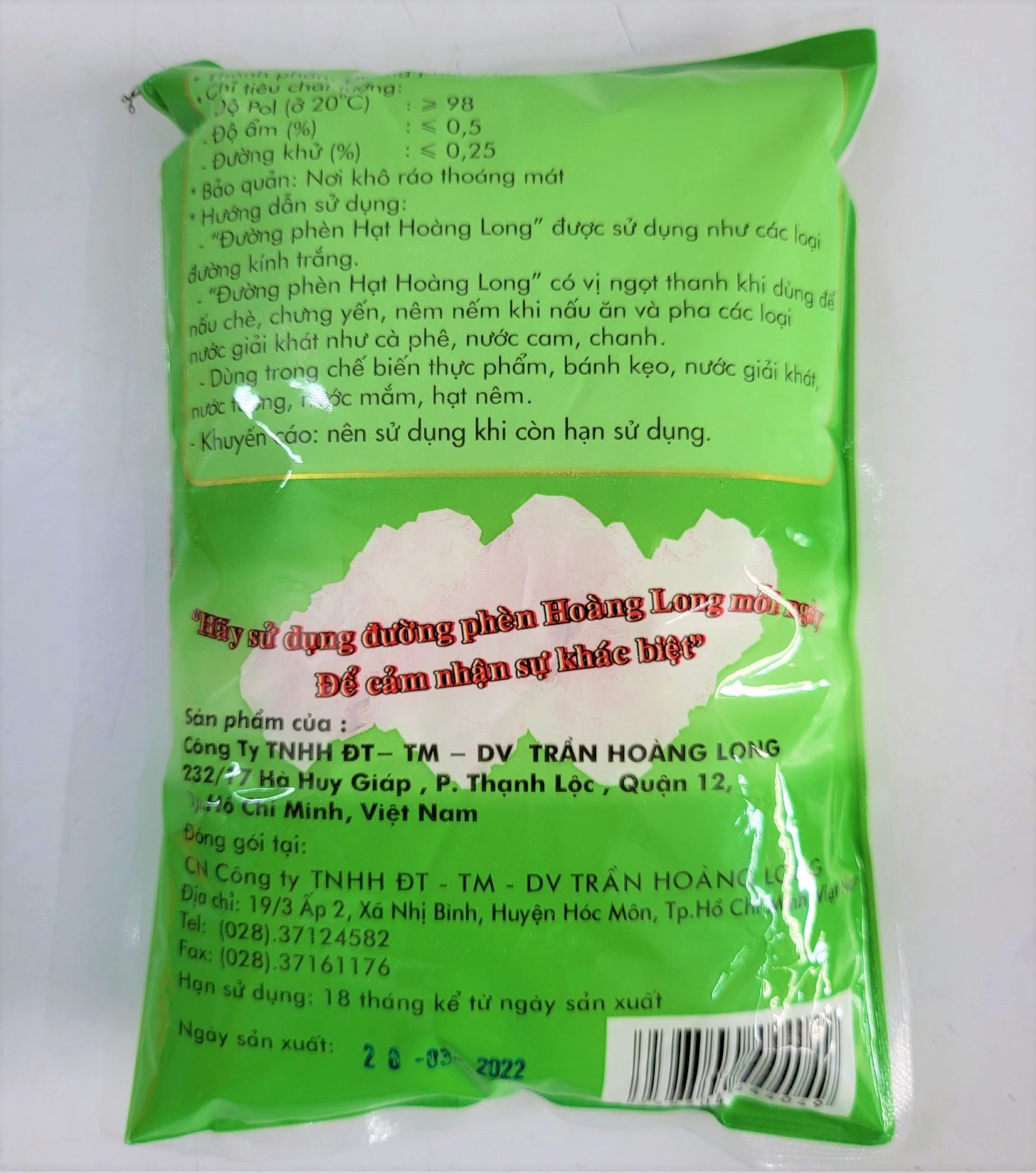 [Túi XANH 500g] ĐƯỜNG PHÈN HẠT [VN] HOÀNG LONG Rock Sugar