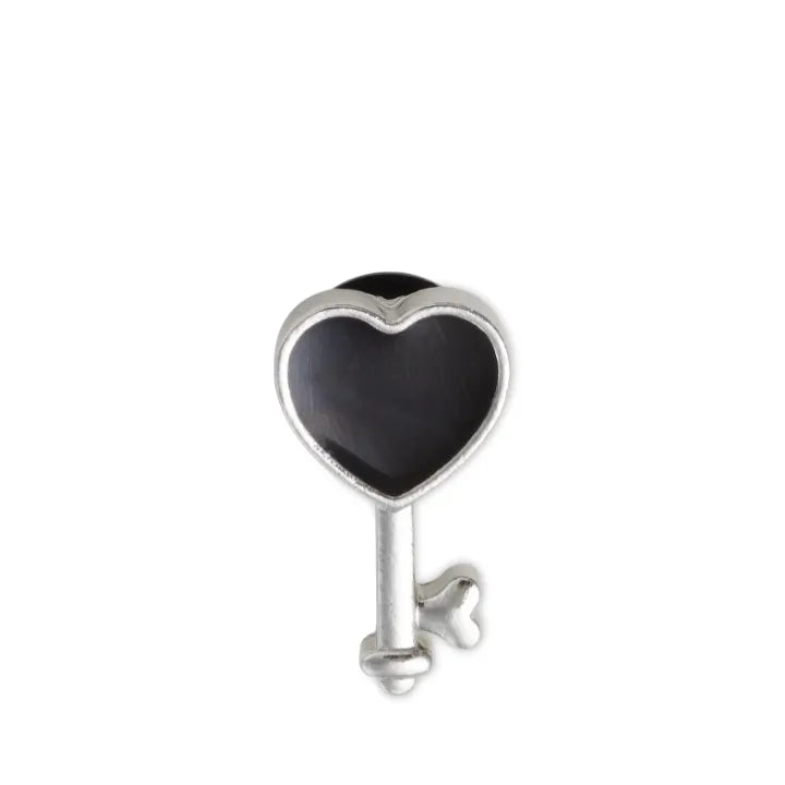 Phụ kiện Jibbitz™ Charm Silver And Black Heart Key