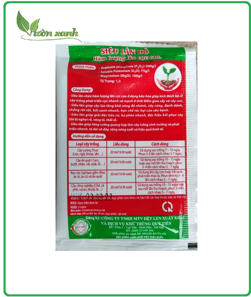 Combo 2 gói siêu lân đỏ đậm đặc- cây khỏe, rễ mạnh (có thể dùng cho cây vừa đảo bầu, trồng lại..)