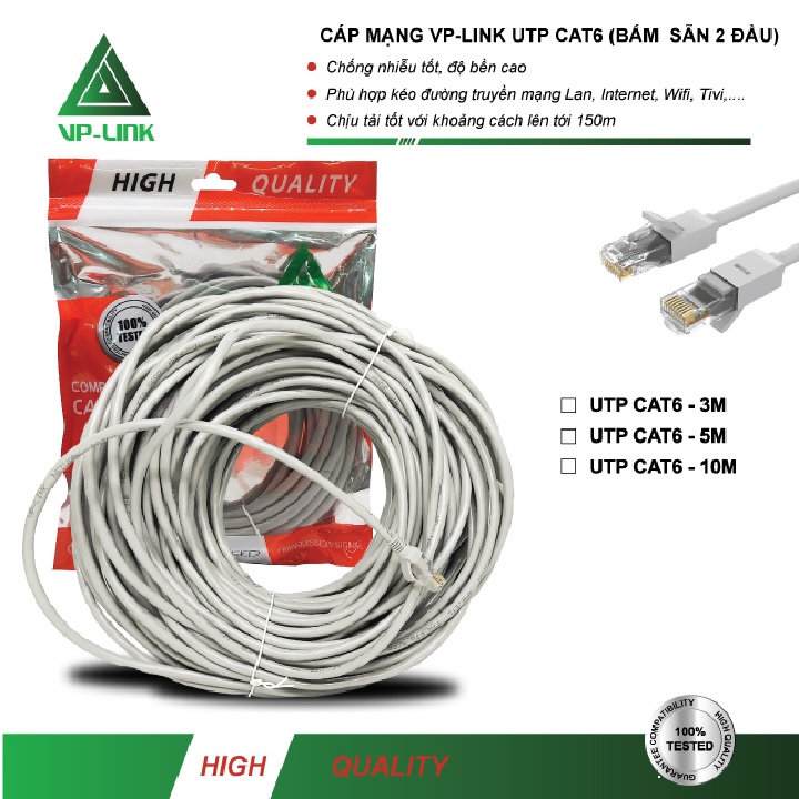 Cable Mạng VP-Link Cat 6E (3m 5m 10m)
