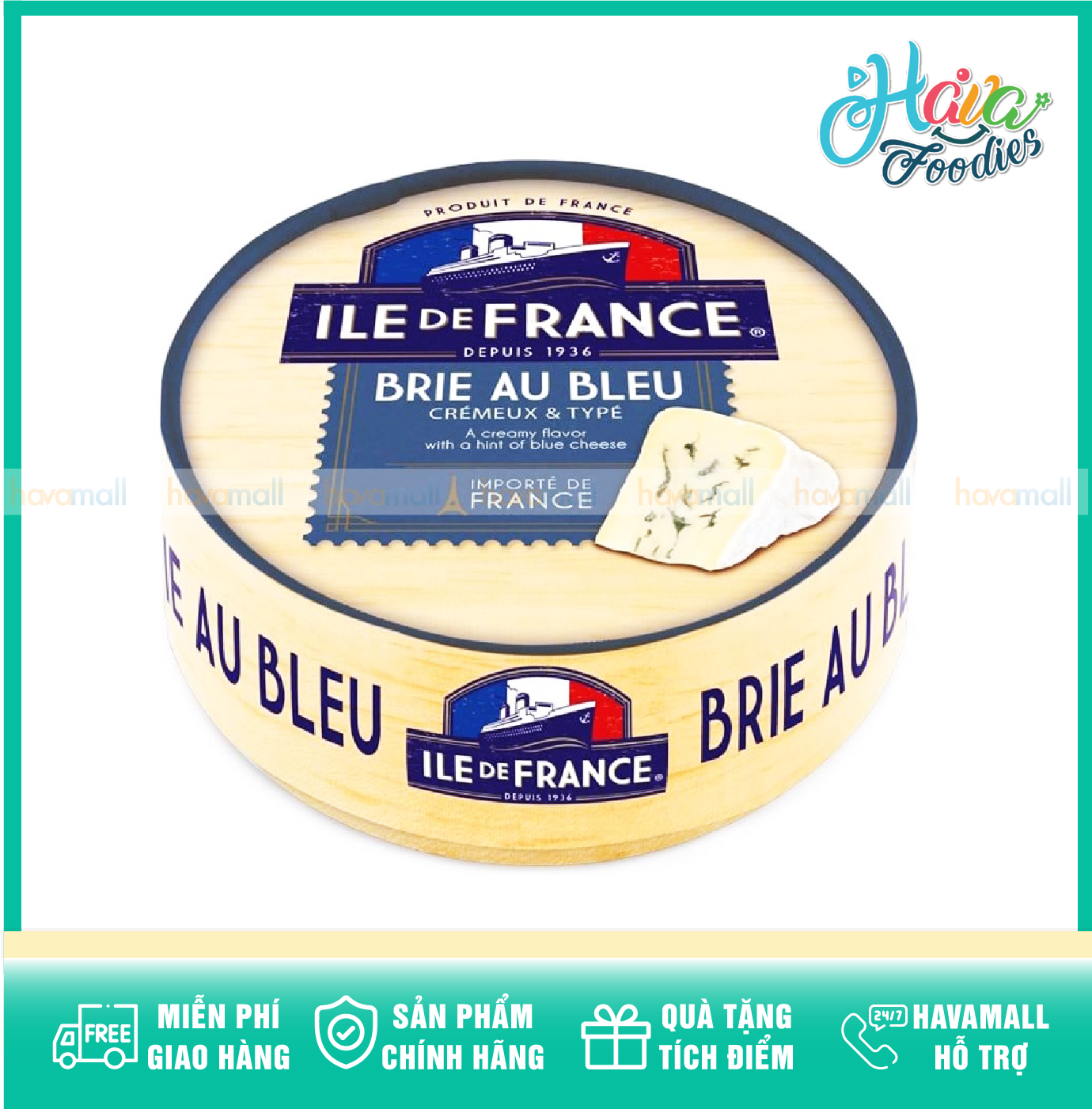 CHỈ GIAO HỎA TỐC 2H TẠI HCM Phô Mai Ile De France Brie Au Bleu 125g Brie