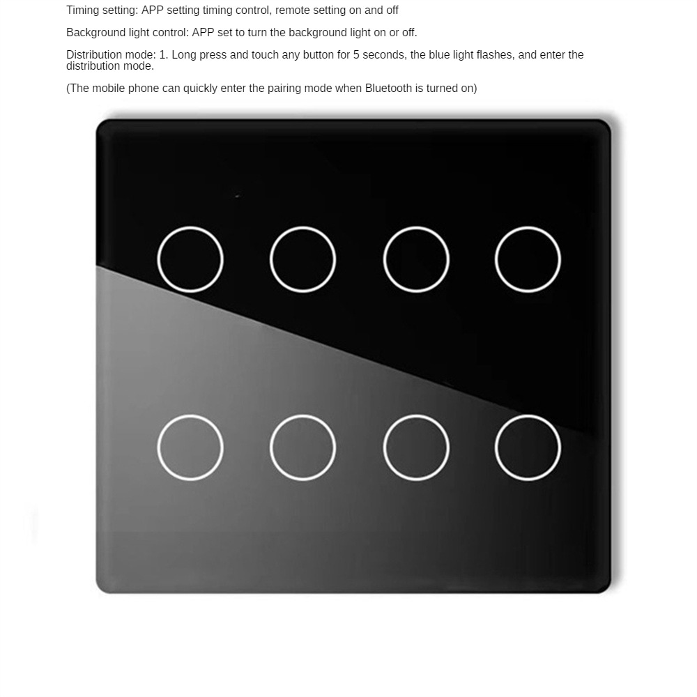 Etbao Doodle 124 đặc điểm kỹ thuật wifi công tắc thông minh không cháy dây công tắc cảm ứng ứng dụng có thể điều chỉnh đèn nền thông minh cảm ứng đa Bảng điều khiển