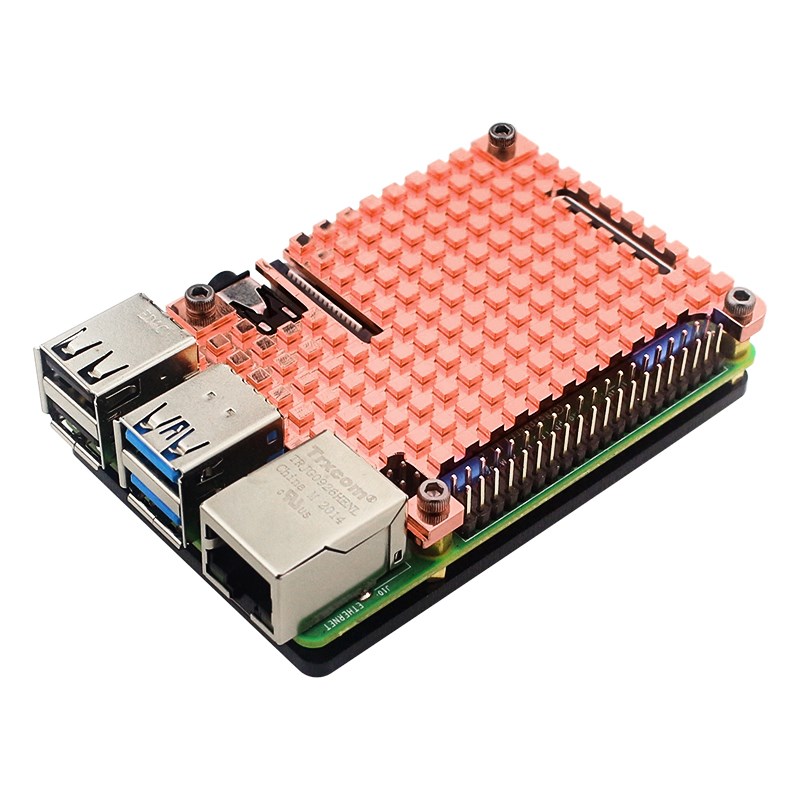 【Bestselling Product】 Raspberry Pi 4 pure copper heatsink case passive cooling bottom for Raspberry Pi 4 Model B 4B.