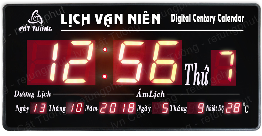 Đồng hồ Lịch Vạn Niên - 4A Led số lớn (KT 60 x 30 x 3cm) thumbnail