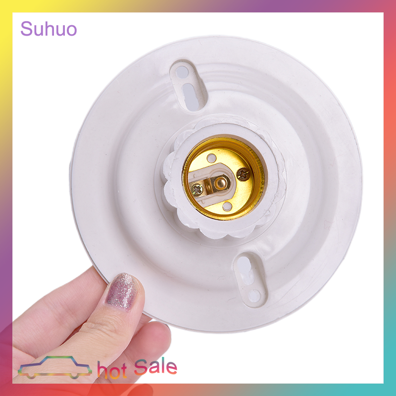Suhuo E27 LED Light Bulb Holder Round Socket E27 Base Hanging Lamp Socket Screw Base