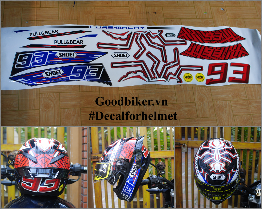 Tem Shoei KIẾN 93 dán mũ bảo hiểm fullface