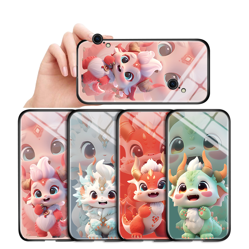 Marvelcase Casing Case For iPhone 7 7 Plus iPhone 8 8 Plus iPhone SE 2020 SE 2022 Shockproof Cartoon 12 Symbolic Animals Dragon Pattern Series Tempered Glass Housing Cover