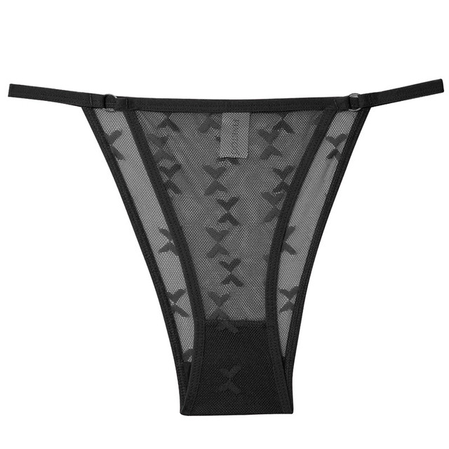 Sexy Lace Brief Women Butterfly Low Waist Panties Transparent