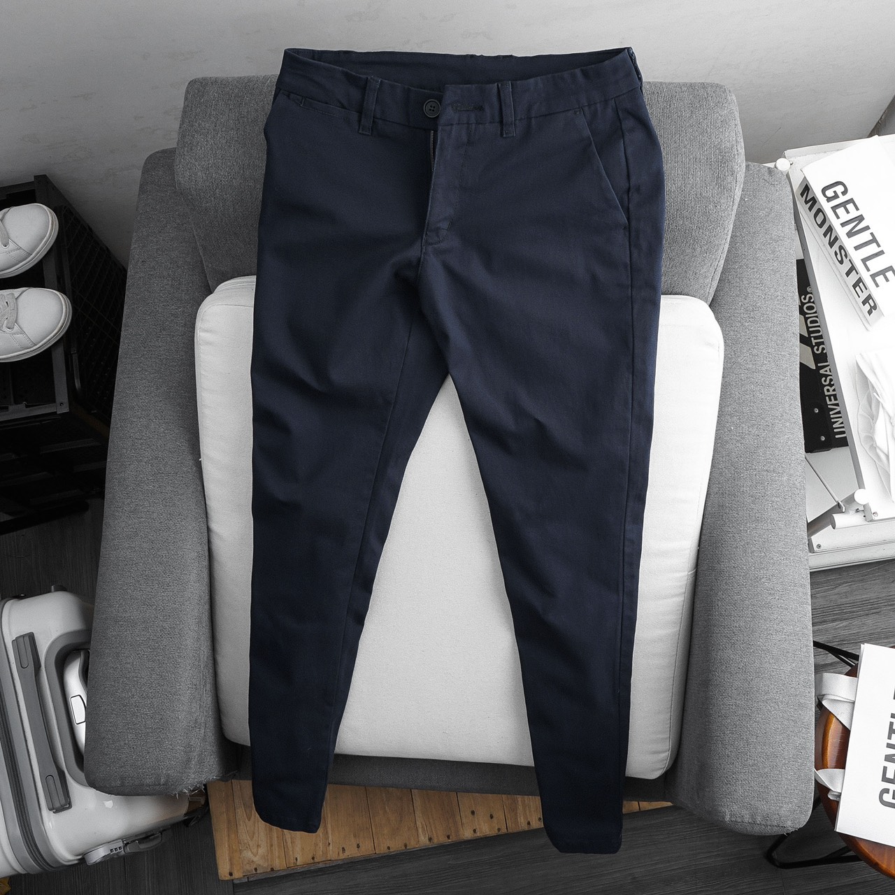 [Hoàn Tiền 15%] Quần Kaki Zara Ống Suông Co Giãn Trơn Basic Vải Dày Dặn Co Giãn
