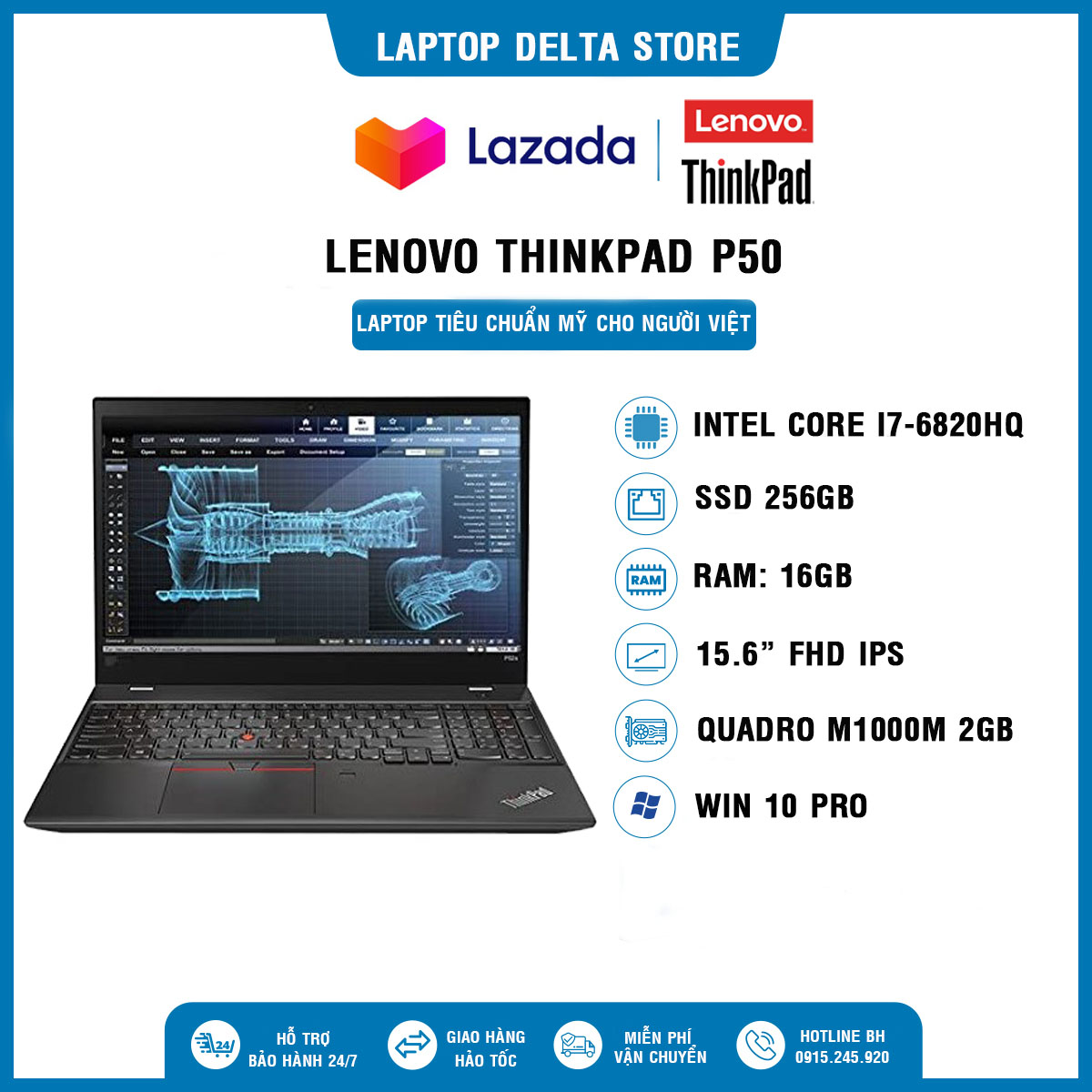 Laptop Cũ Lenovo ThinkPad P50i7 thumbnail