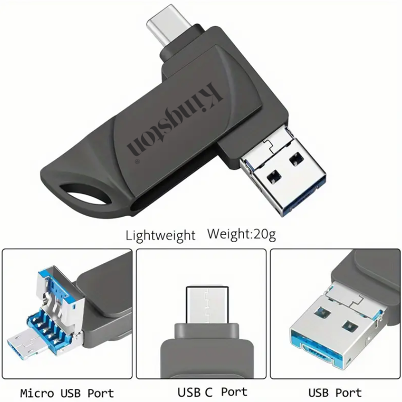 Kingston Pendrive 512GB 1TB xoay USB 3.0 ổ đĩa flash với Cổng type-C cho iPhone iPad Android