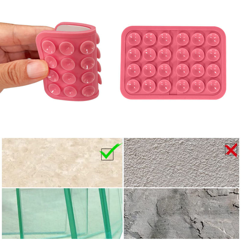 Strong Grip Phone Holder Adhesive Silicone Suction Phone Case Mount Anti-Slip Hands-Free Sticky Cell Phone Grip Stands. 