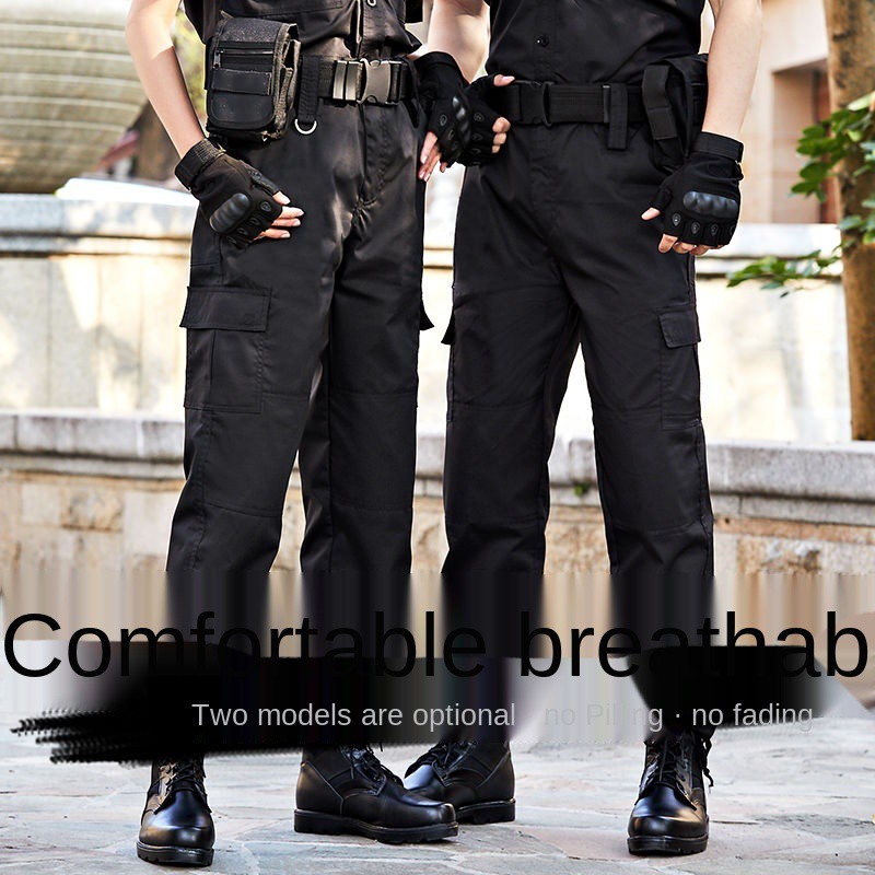 Polyester Men Black Security Guard Uniforms Set