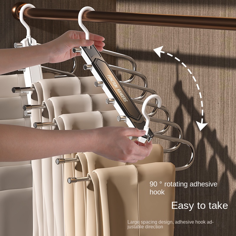 Homenhome Household multifunctional folding magic seamless pants storage rack