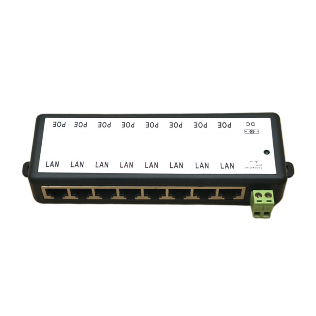 DC12-48V 10/100Mbps POE Splitter for CCTV Network POE Camera Power Over Eth