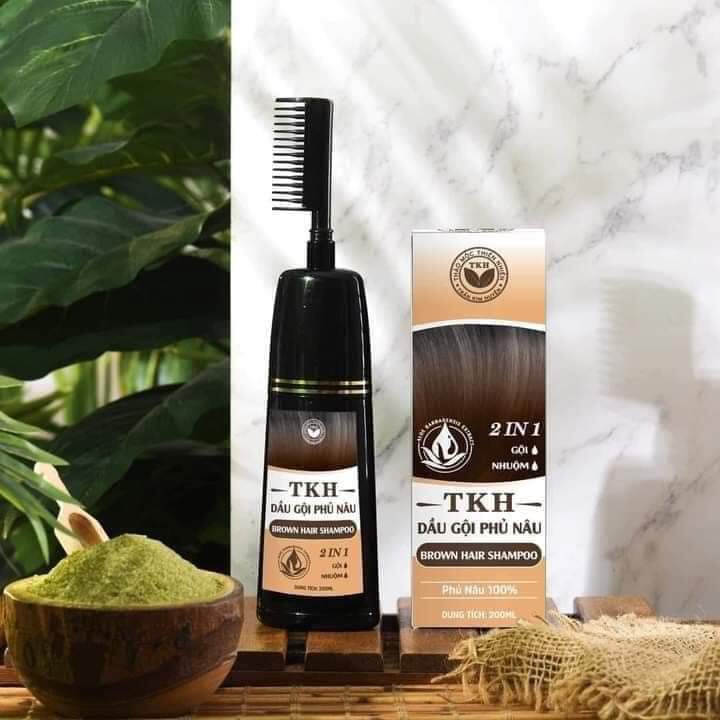Dầu gội nhuộm tóc thảo dược, phủ bạc đen tóc và nâu tóc