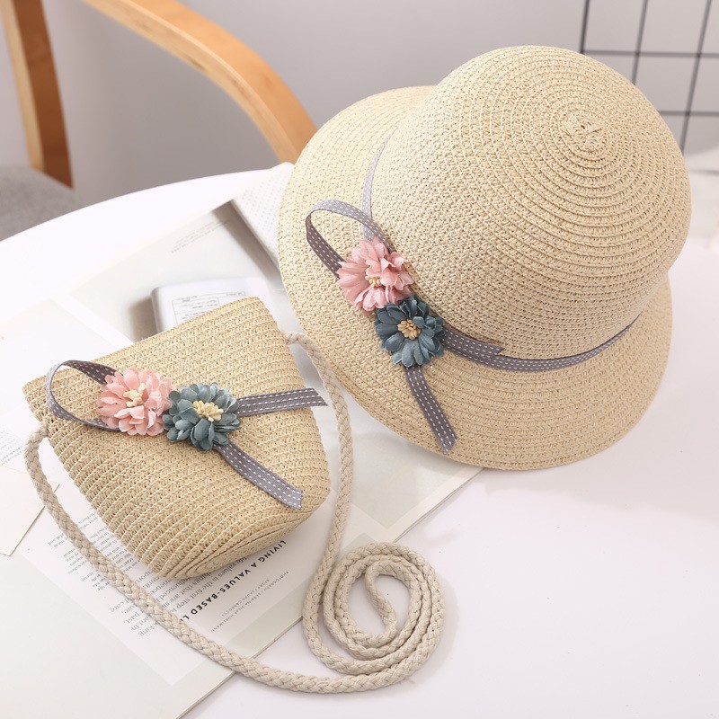 Bộ nón cói đeo chéo cho bé 2-5t