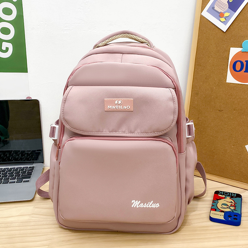 YA ZHOU LONG College-style backpack, student school bag, large capacity backpack