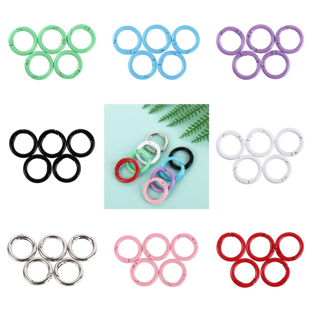 5 Pcs Handmade Part Accessories 25mm O Ring Keychain Clips Metal Colorful Openable Round Carabiner Durable Spring Clasp Jewelry. 