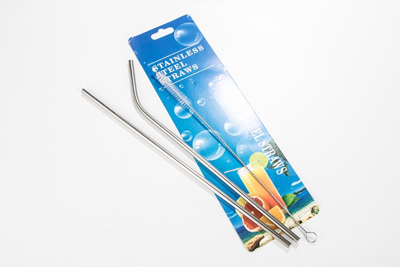 COMBO Ống hút INOX cao cấp chống rỉ - combo 3 món (ống hút inox thẳng, ống hút inox cong, dụng cụ vệ sinh ống hút)