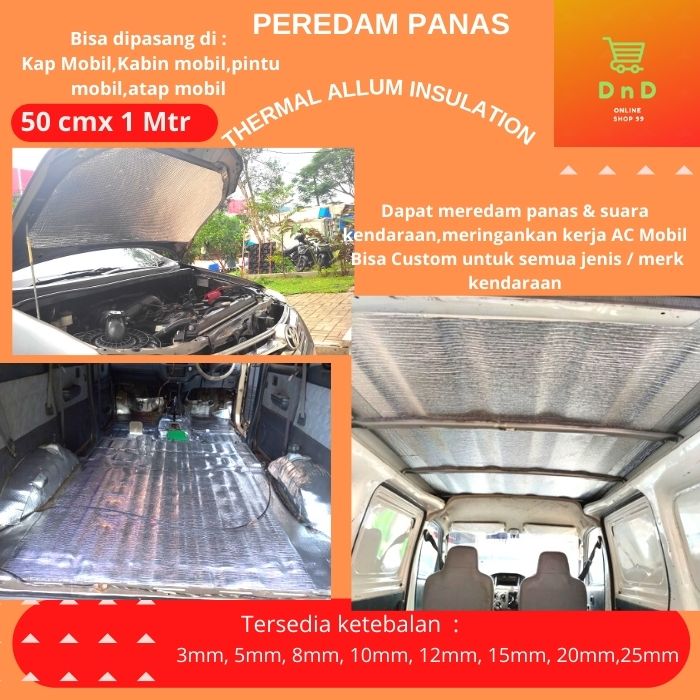 Peredam Panas Kap Mesin Mobil Dan Peredam Suara Alum 5mm X 50cm X 1Mtr