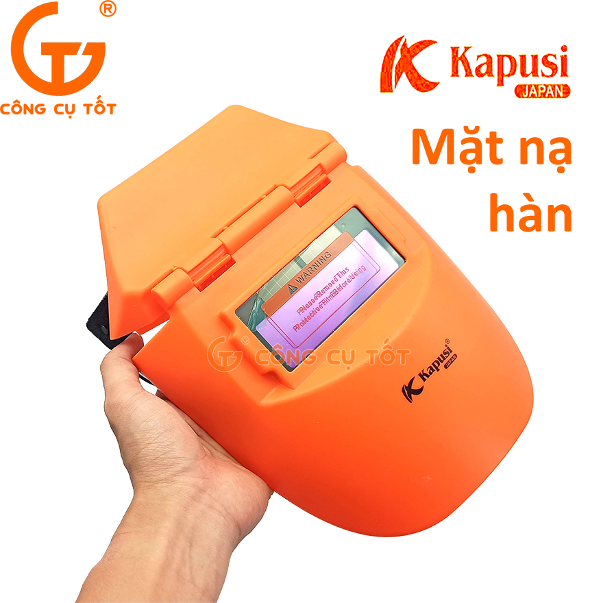 Mặt nạ hàn điện tử Kapusi K-2037 Nhật Bản tự động cảm biến 4-11, sử dụng pin năng lượng mặt trời